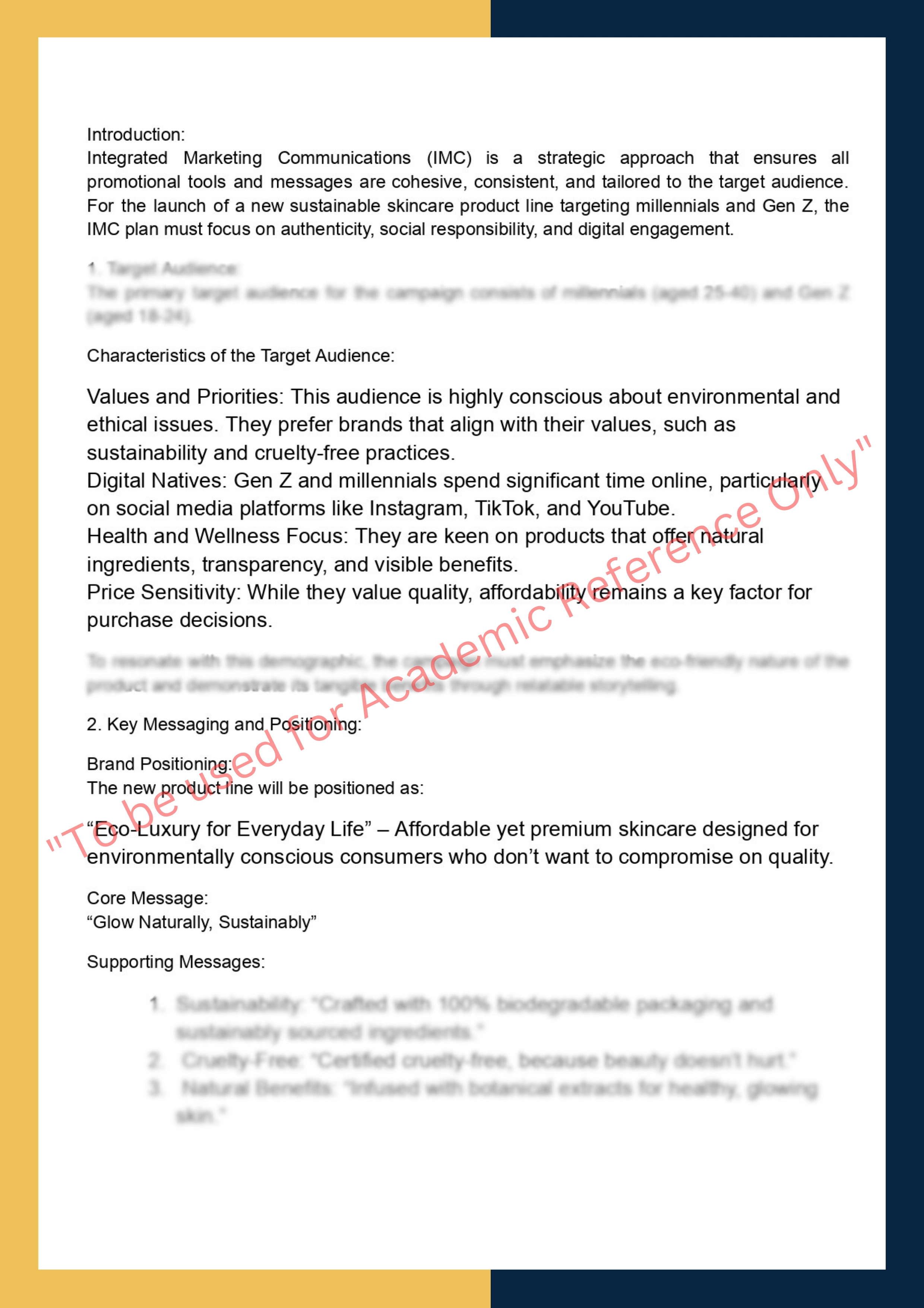 Assignment sample solution of MKTG401 - Marketing Communication Strategies 1
